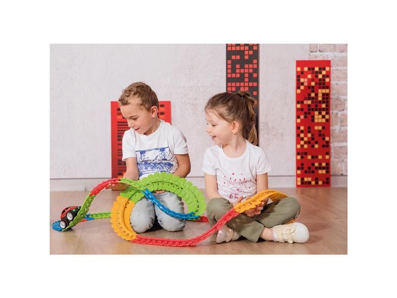 Smoby FleXtreme Discovery Starter-Set Starter-Set mit 184 Schienen-Teilen und einem Auto