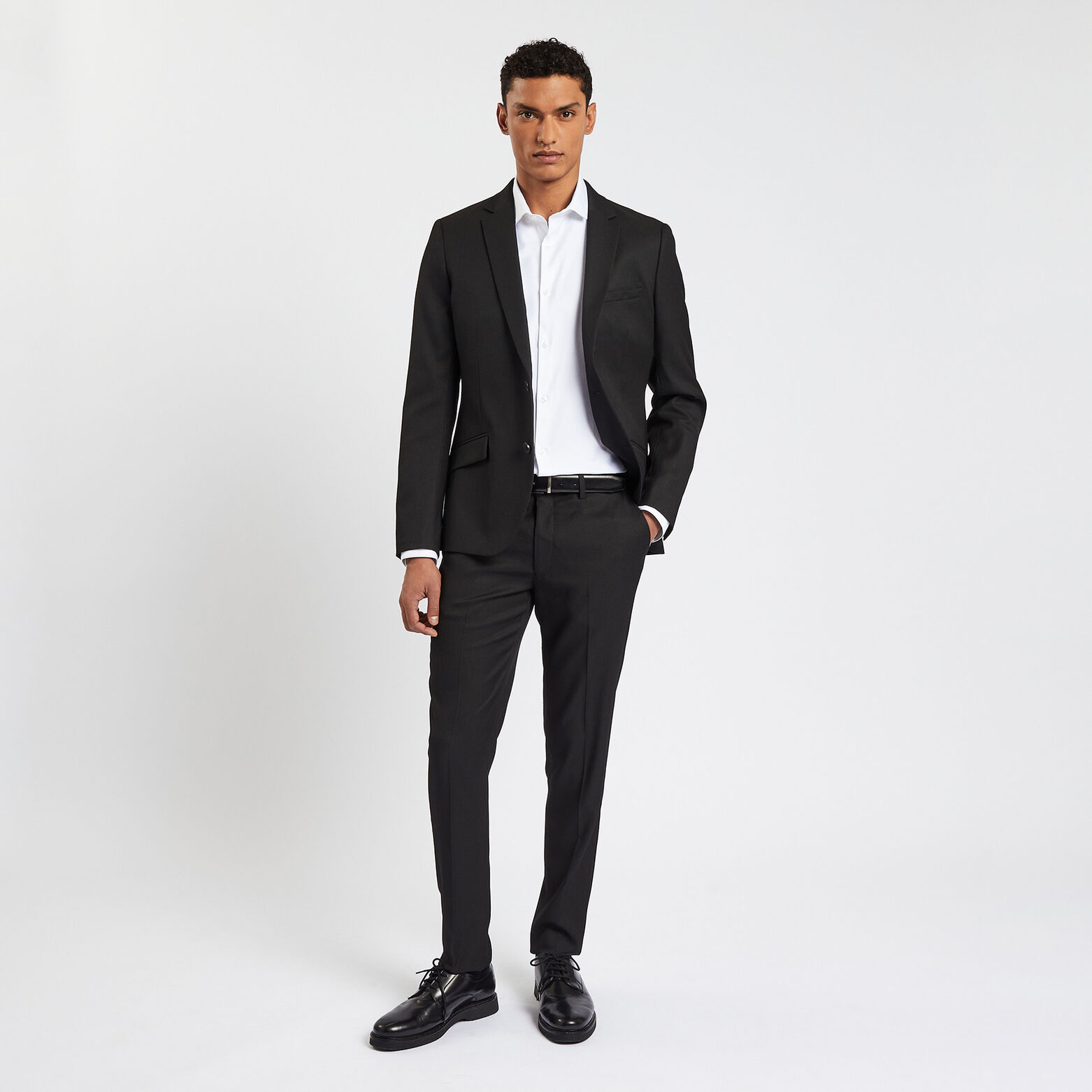 Pantalon de costume uni slim Noir