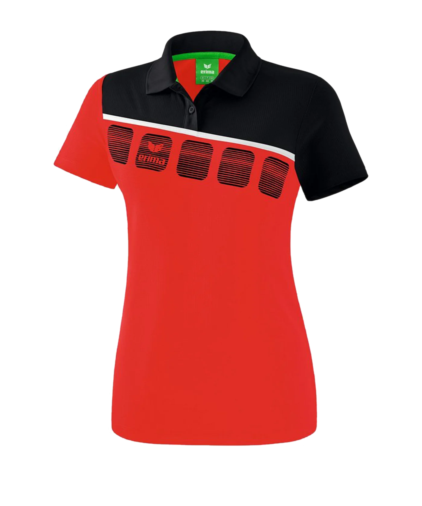 Erima 5-C Poloshirt Damen Rot Schwarz