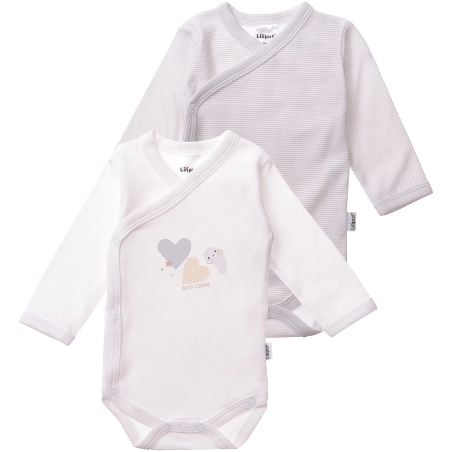 Liliput Wickelbody Herzen weiss-grau