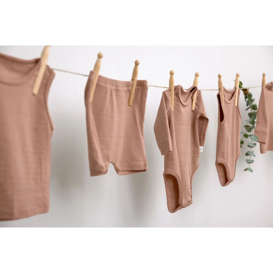 LÄSSIG Baby Body langarm gerippt braun