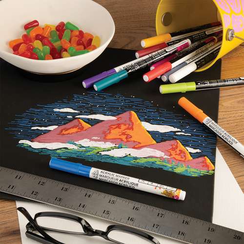 Royal & Langnickel® ACRYLIC MARKER – 12er Set Jewel, Fine Tip