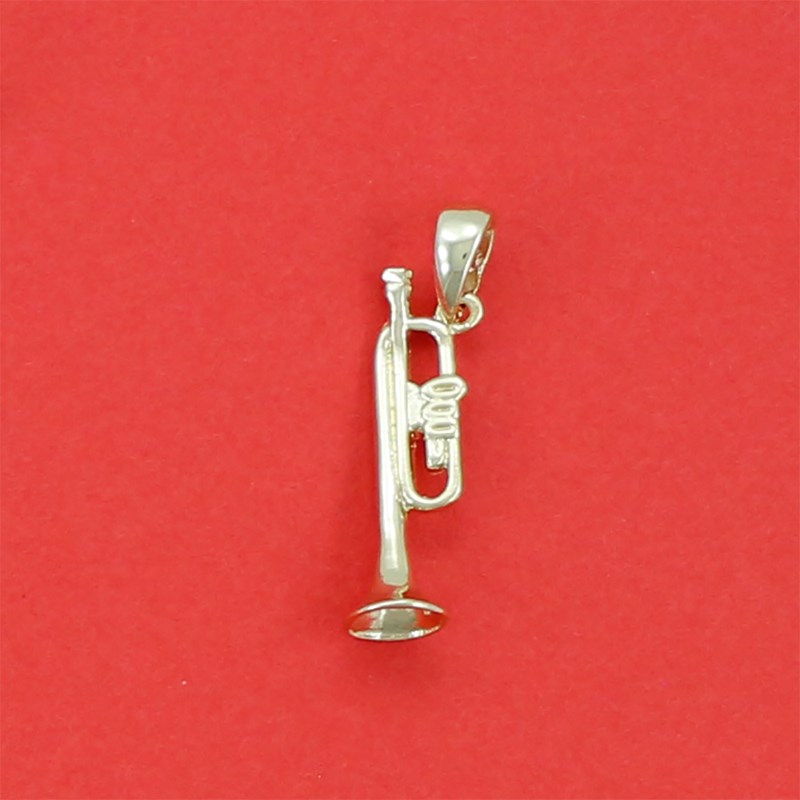 Pendentif trompette - Plaqué or