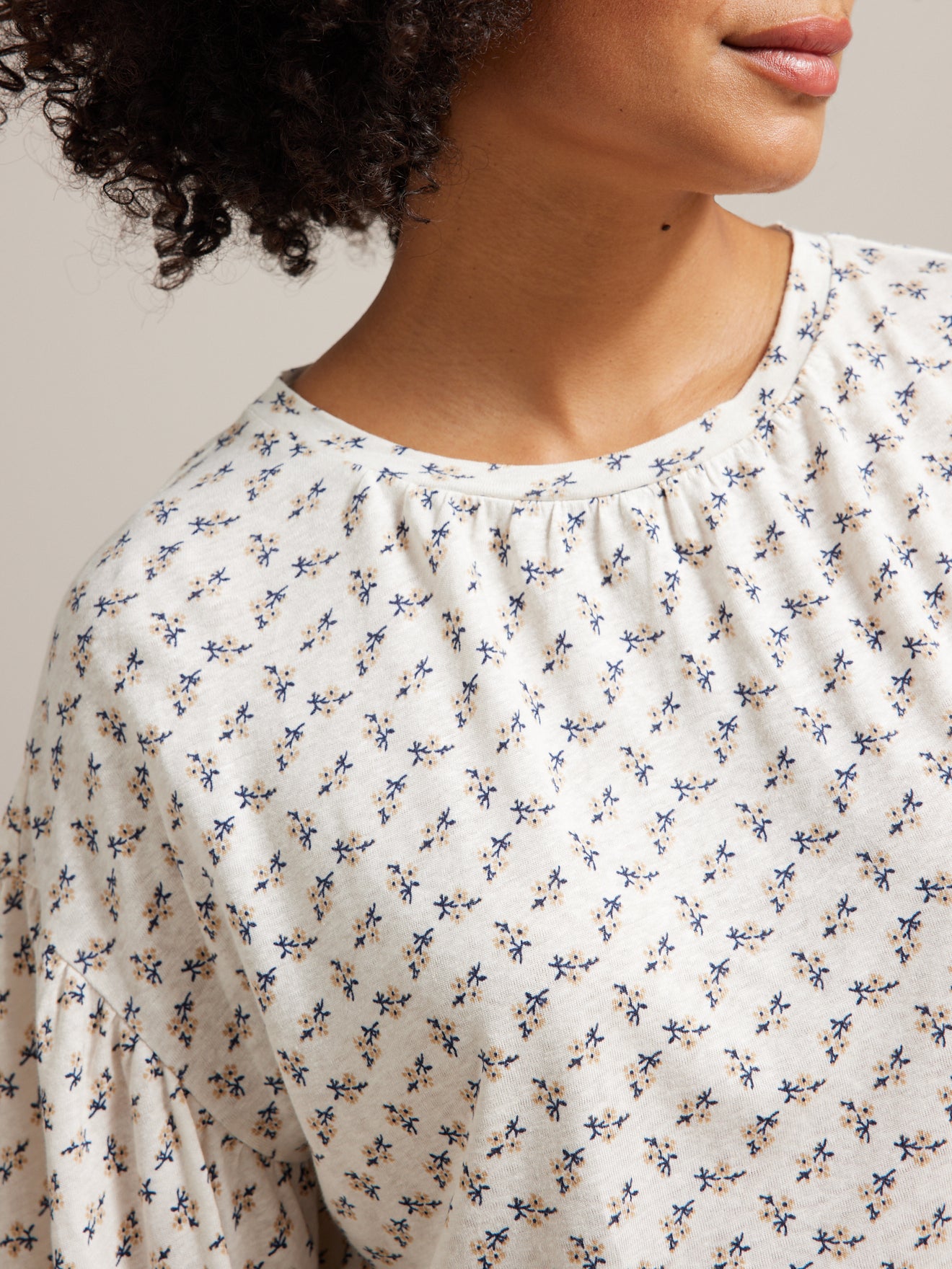 T-shirt manches bouffantes femme lin et viscose