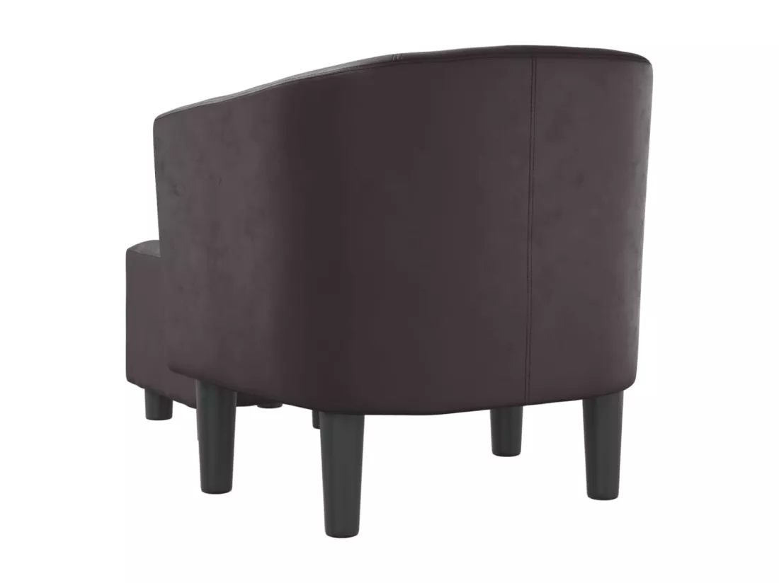 Fauteuil avec repose-pied marron similicuir