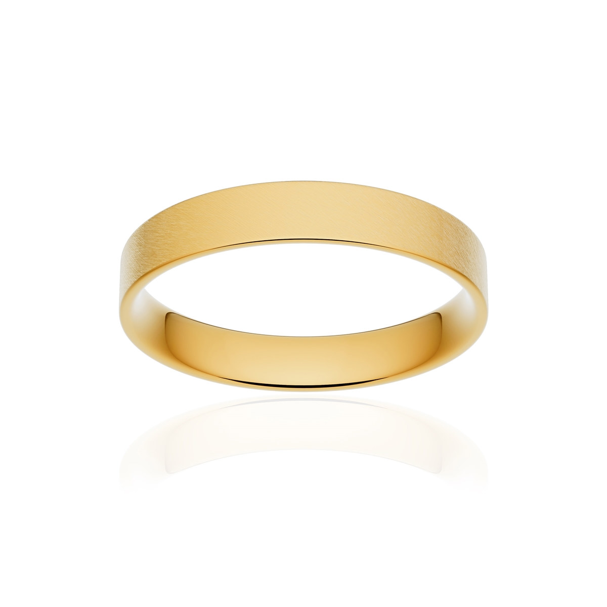Alliance or 750 jaune givré ruban plat confort 3,5mm