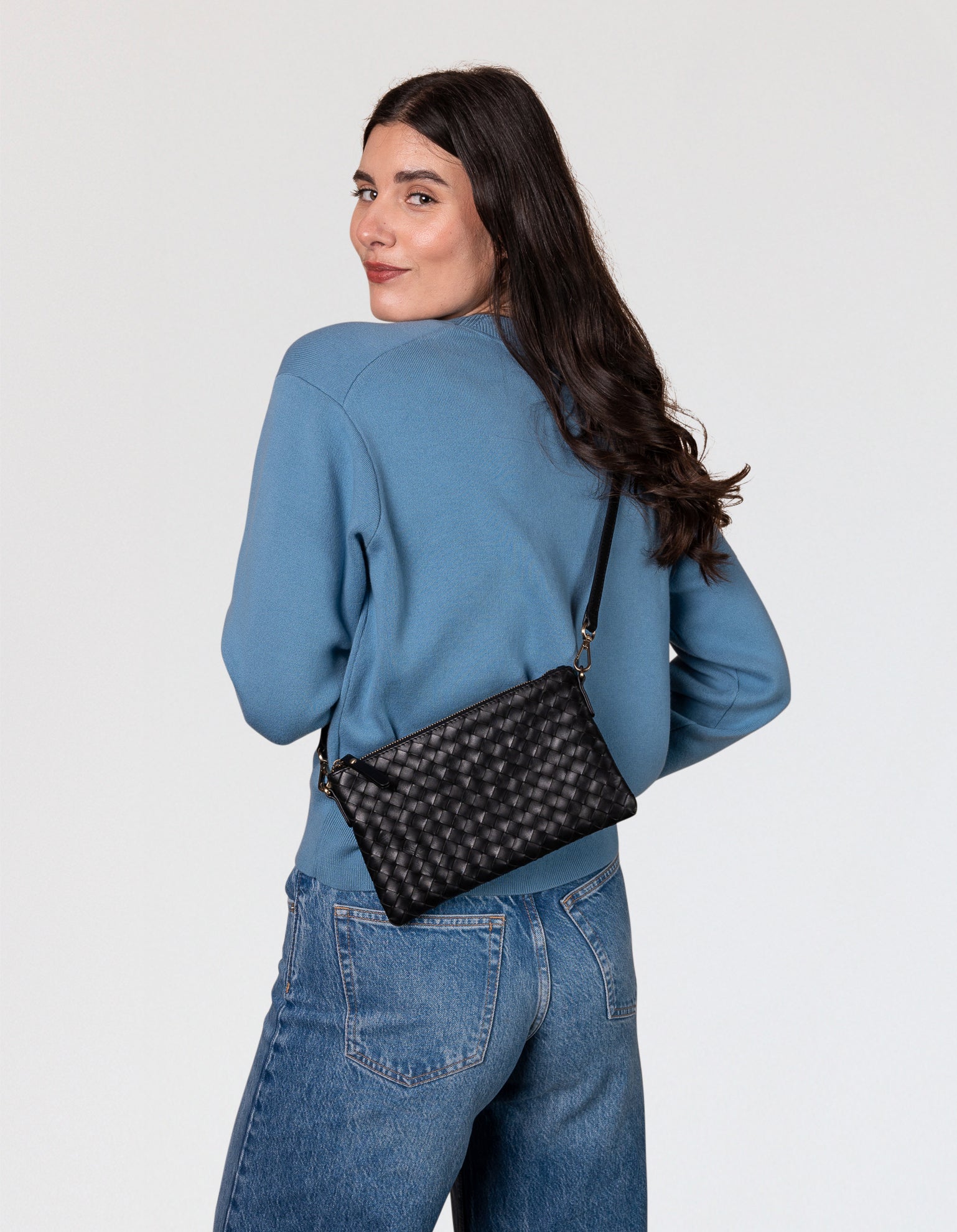 Lexi -  Black Woven Classic Leather