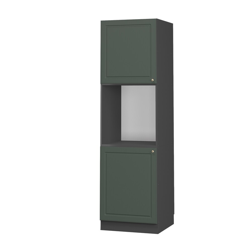 Vicco Herdumbauschrank Küchenschrank Küchenmöbel Fame-Line Landhaus Anthrazit Grün 60 cm Gold Küche Einbauküche Blende Herdschrank Hochschrank Küchenzeile Drehtür Einlegeboden