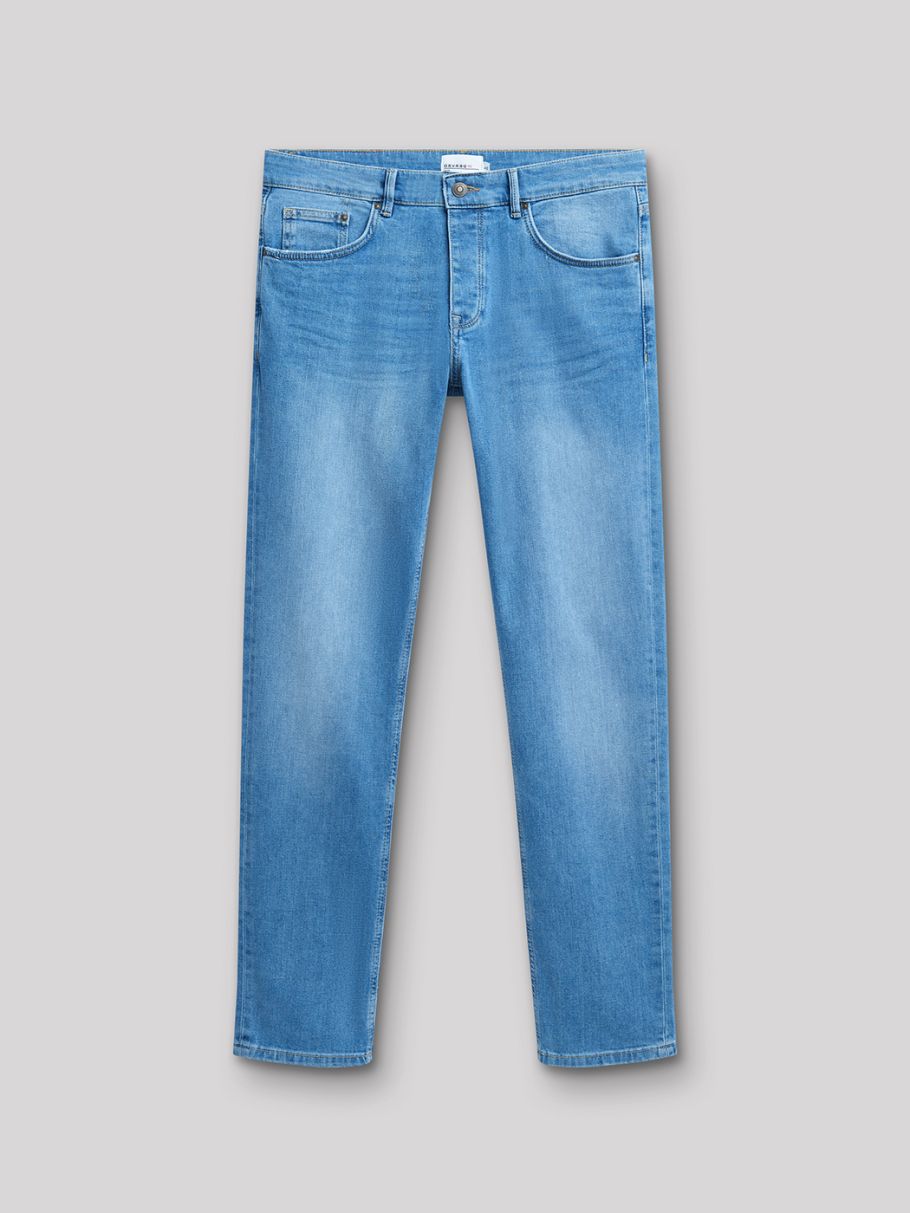 Jean slim en coton élasthane bleach