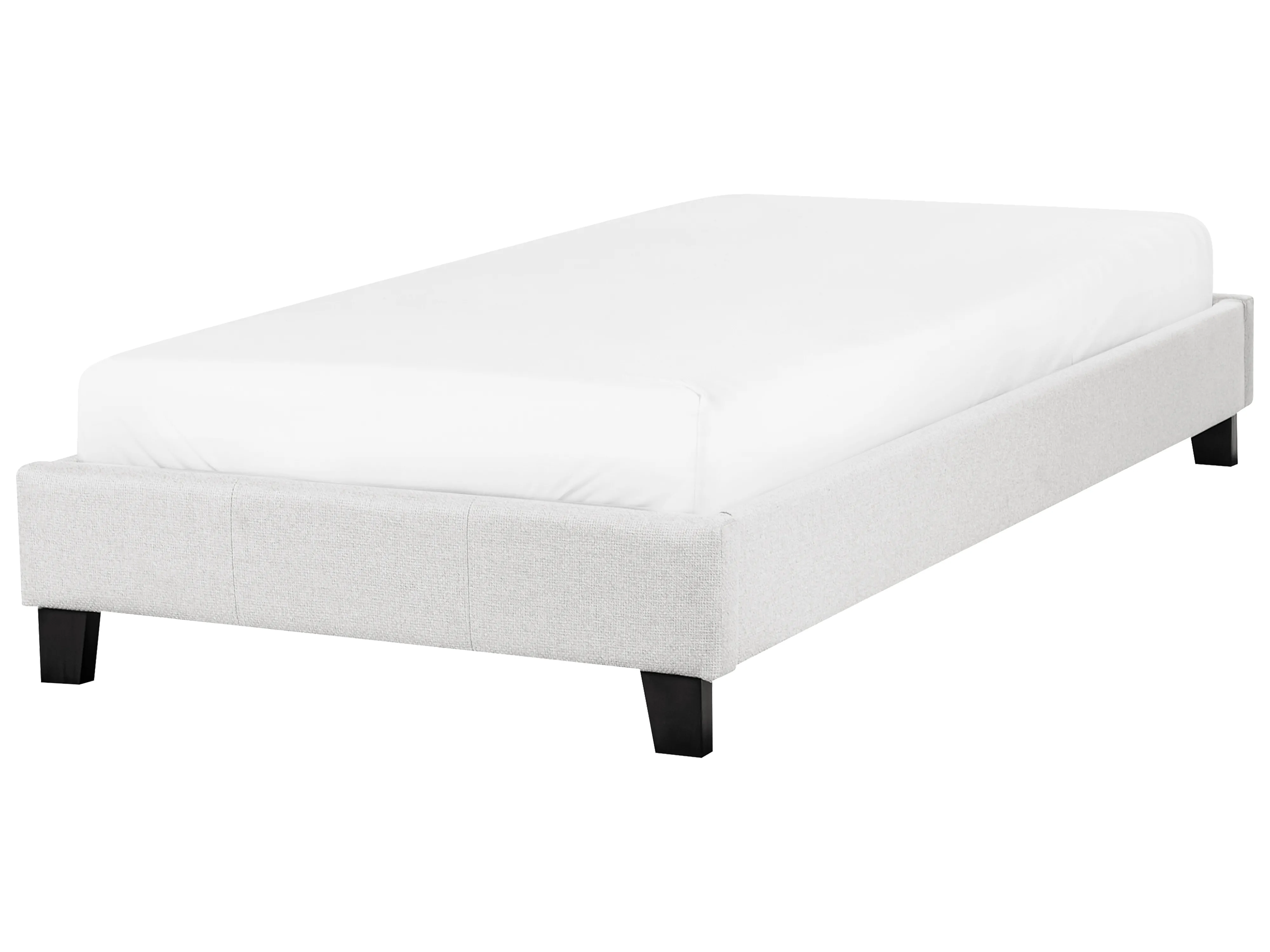 Bed zonder hoofdbord Stof ROANNE 90 x 200 cm Lichtgrijs