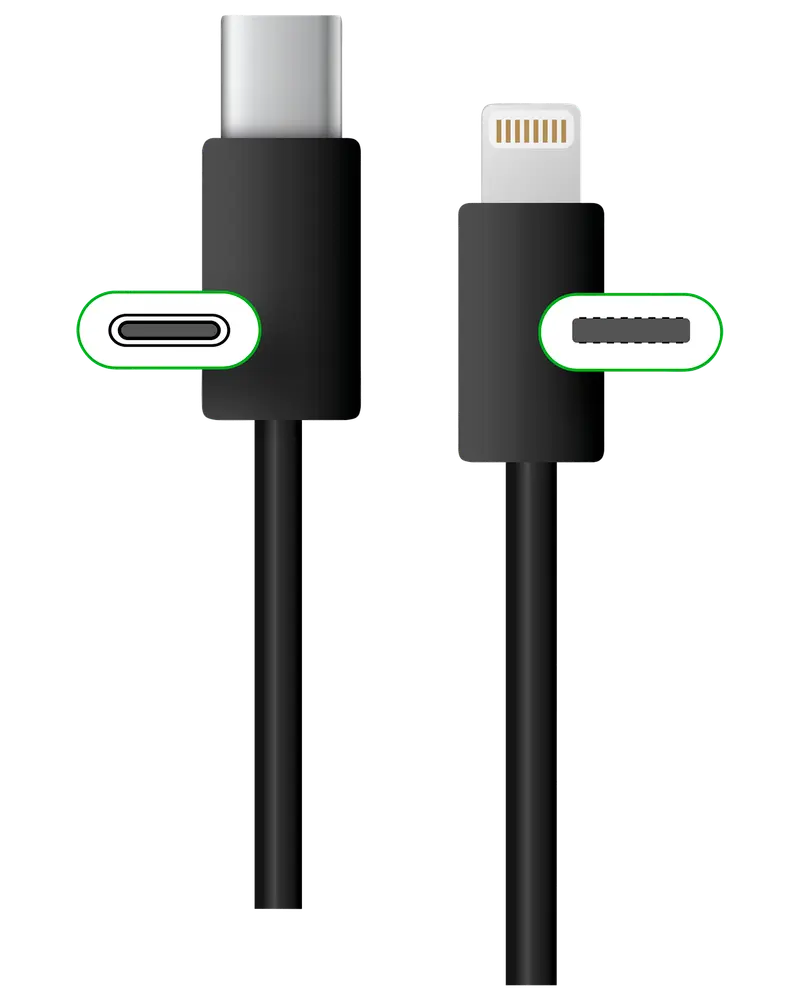 USB-C til Lightning 0,5 meter - sort