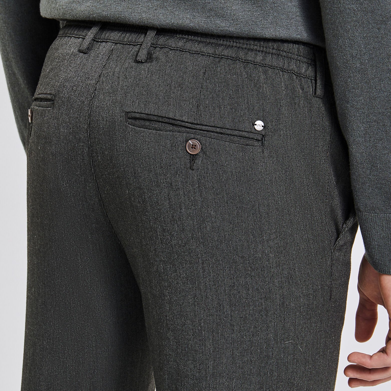 Pantalon chino jogger effet rayure Gris moyen