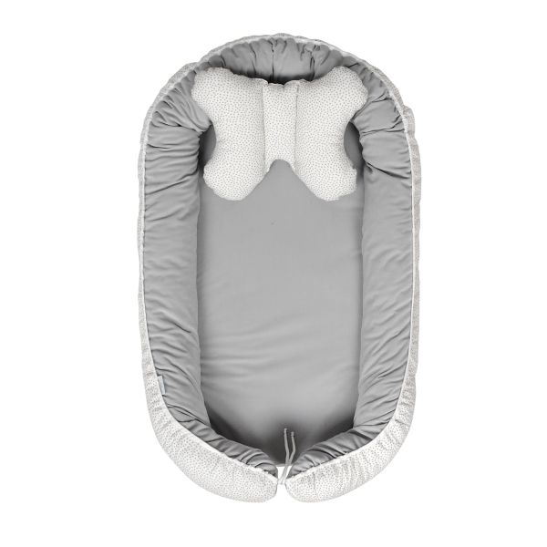 Babymatex Babynest Velvet White Grey Dots / Grey