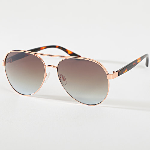 Lunettes De Soleil Doré Vert Dégradé Fauve