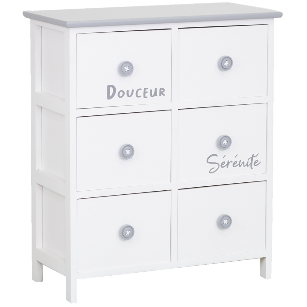 Commode/chiffonnier bois ' sérénité et douceur ' 6 tiroirs