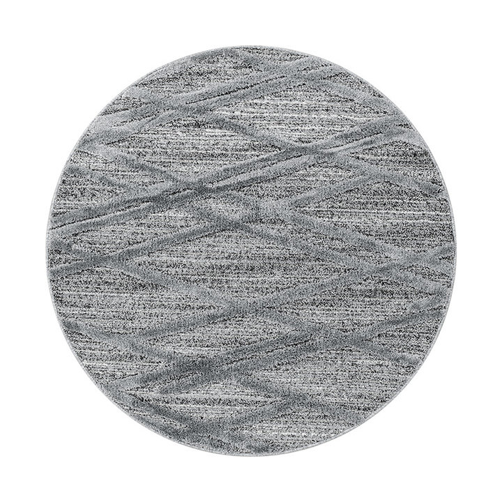 Rond scandinavisch vloerkleed - Pitea Double Grijs