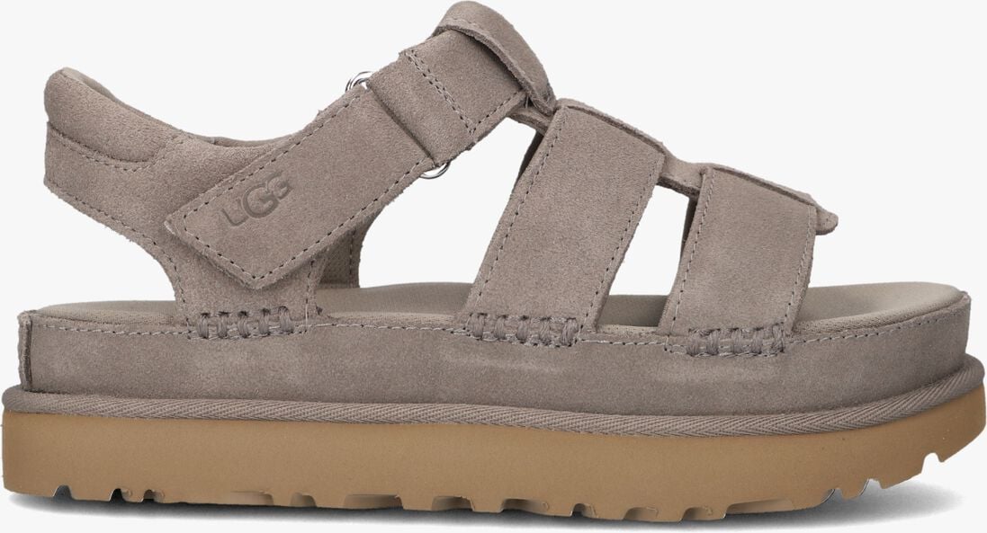 taupe ugg platte sandalen w goldenstar strap