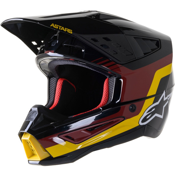 Alpinestars - Casque S-M5 Venture Noir / Bordeaux / Jaune