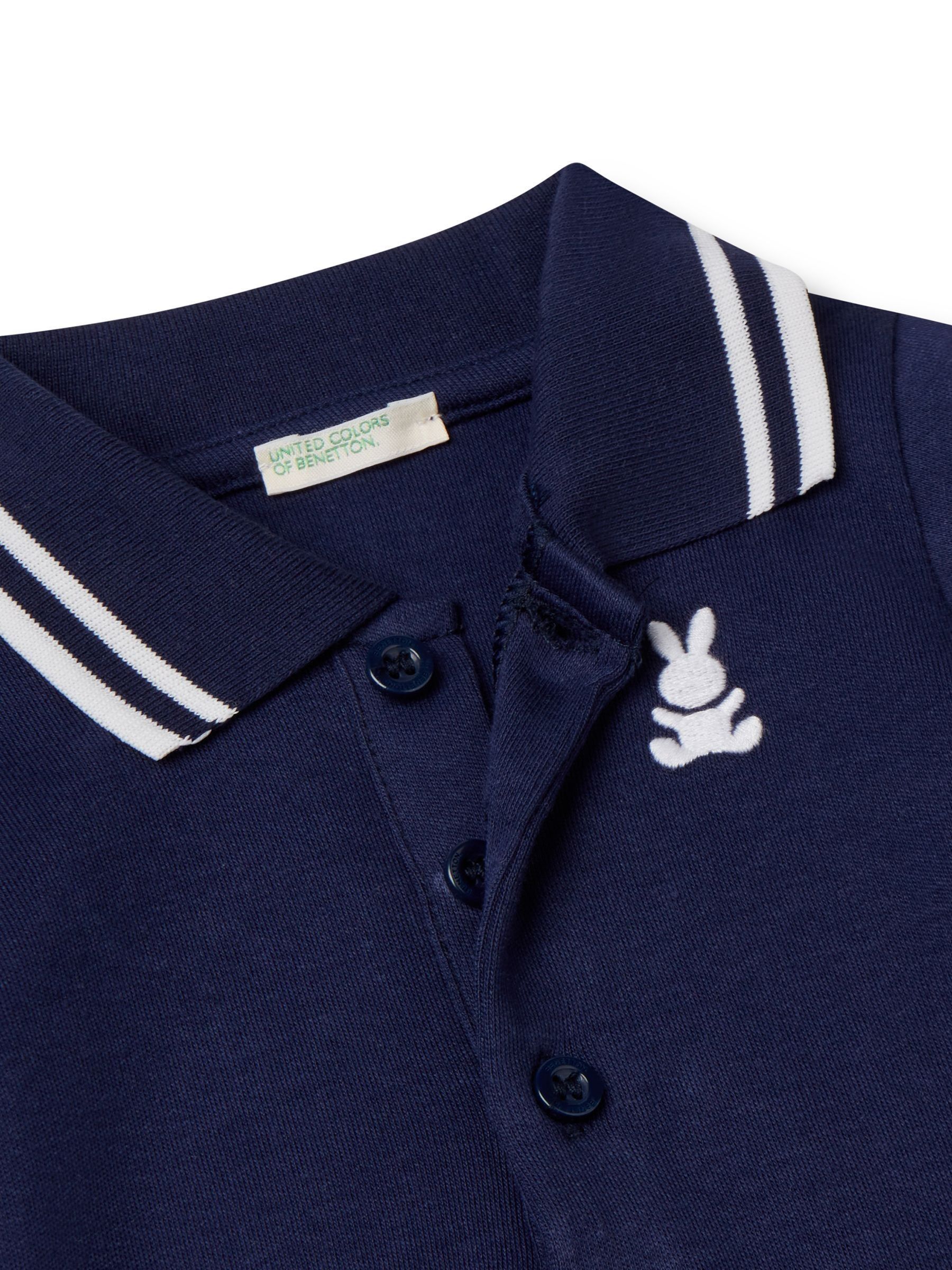 Marineblauw - Benetton Baby Piquet Grow Bodysuit