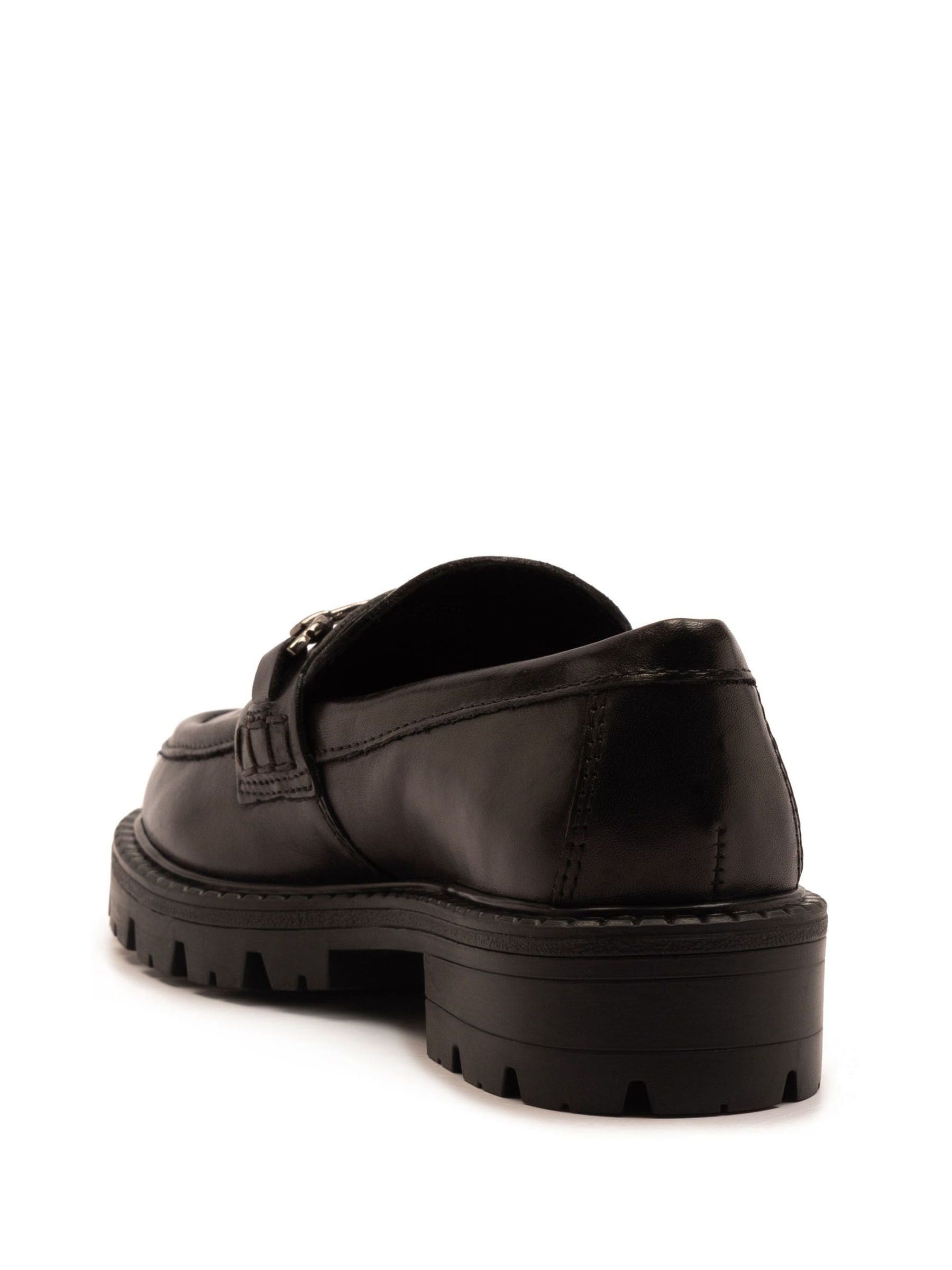 Off The Hook Lara Leather Metallic Detail Chunky Sole Loafers
