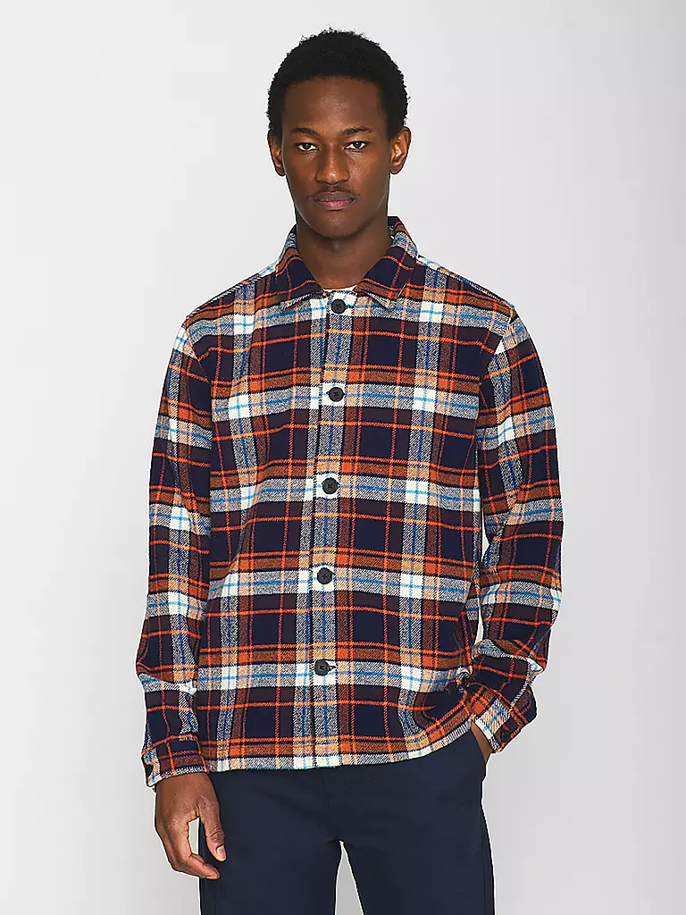 KNOWLEDGE COTTON APPAREL Flanell Overshirt Regular Fit orange