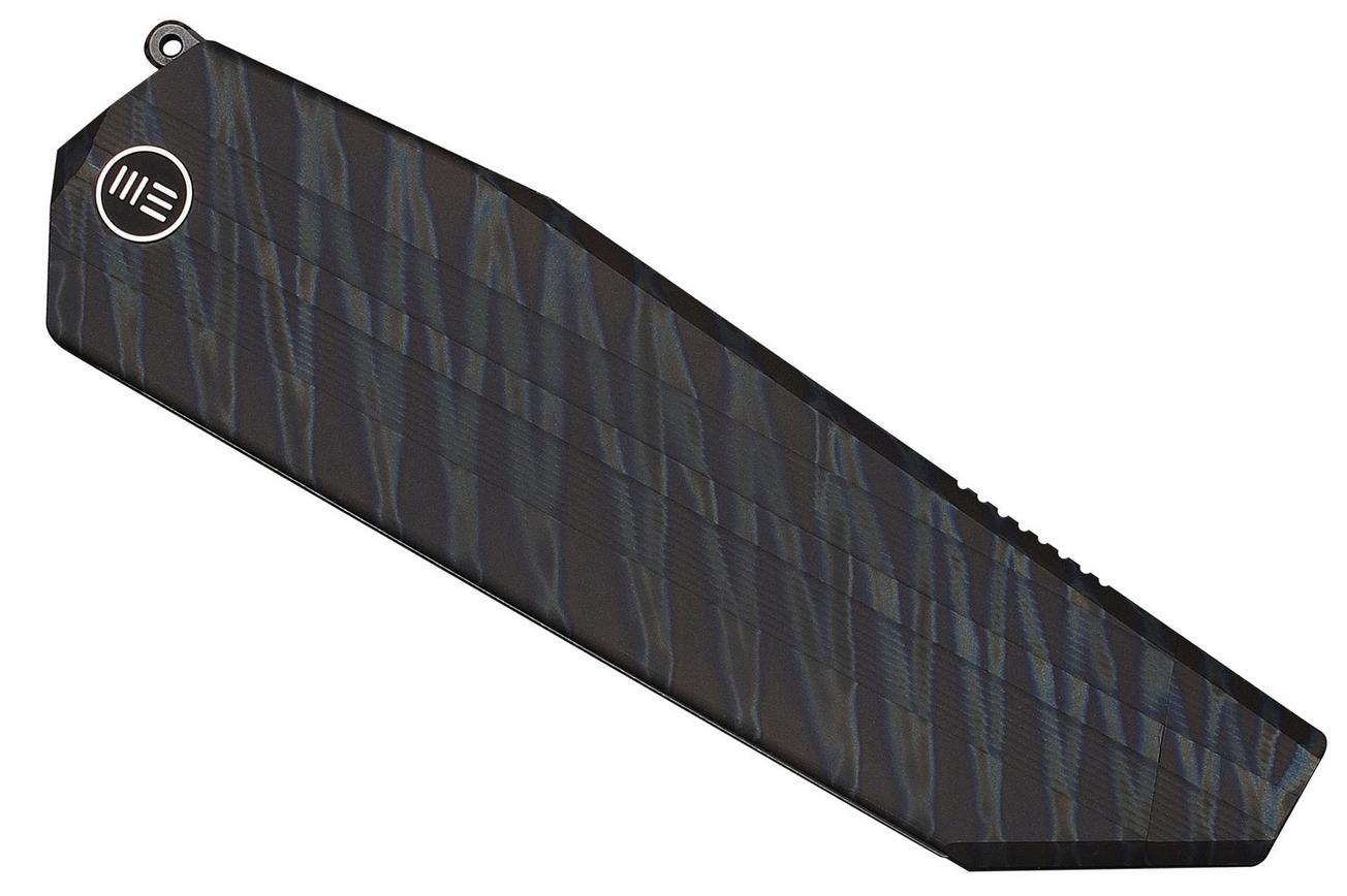 WE Knife Collinear WE22034D-3 Stonewashed Böhler M390, Tiger Stripe Pattern Flamed Titanium, zakmes