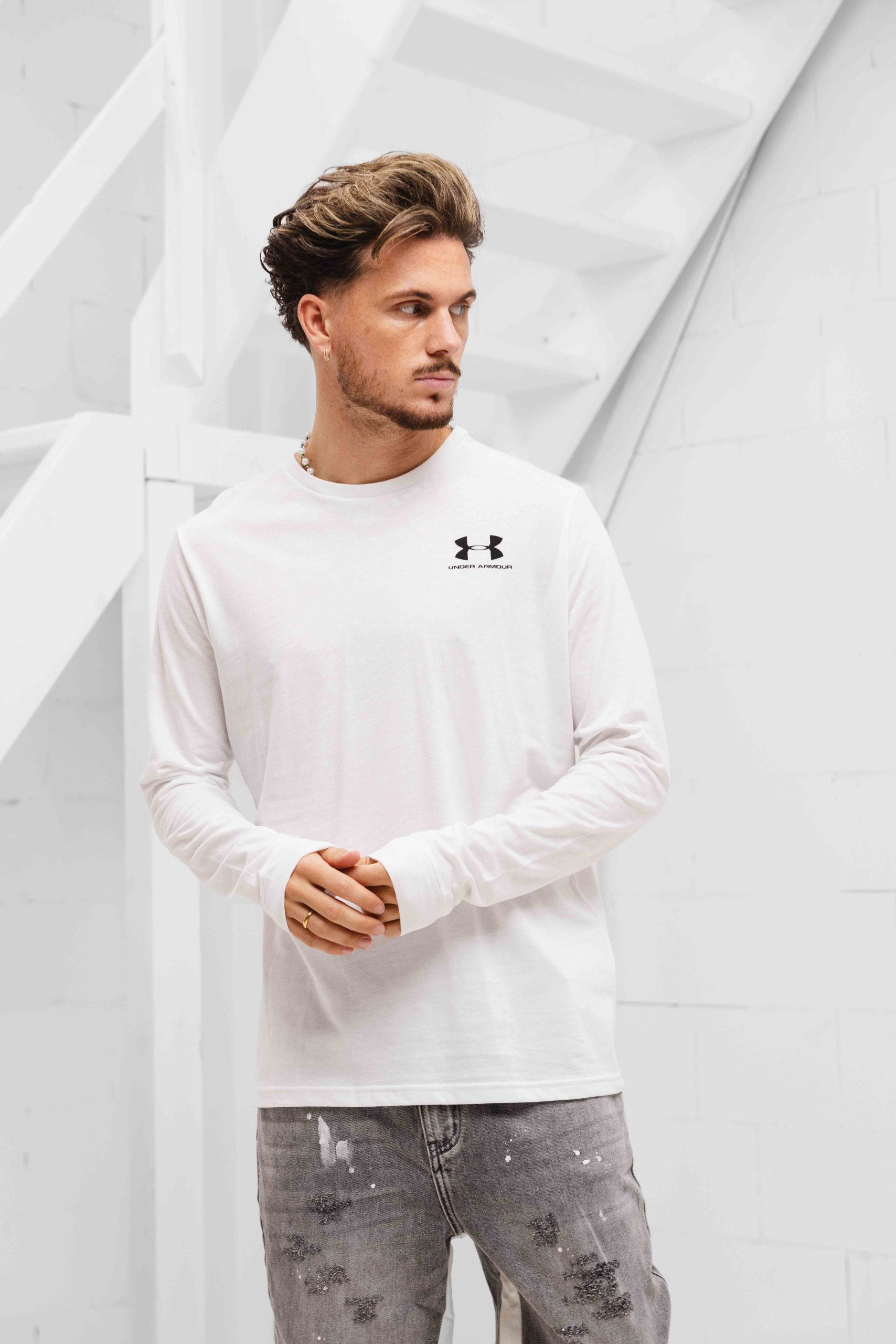 Under Armour Long Sleeve Heren Wit