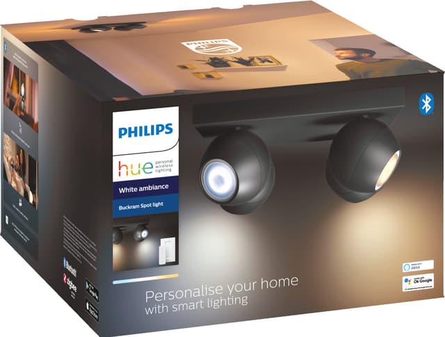 Philips Hue Buckram spotlys 4x5W (sort)