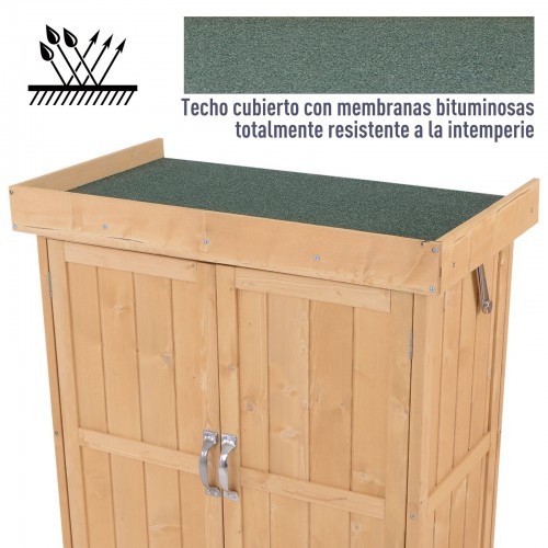 Casinha de jardim de madeira Outsunny, marrom