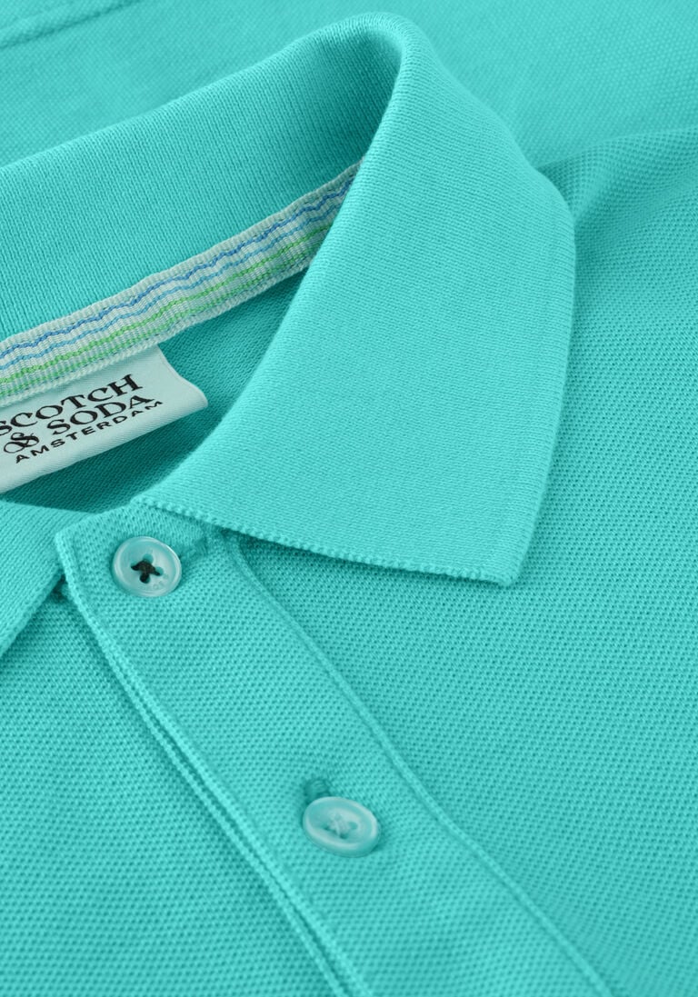 SCOTCH & SODA turquoise scotch & soda polo garment dyed short sleeved pique polo