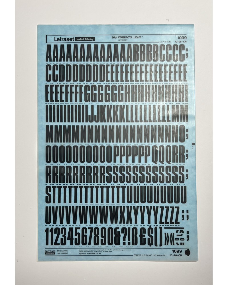 letraset-1099- COMPACTA LIGHT - 96pt