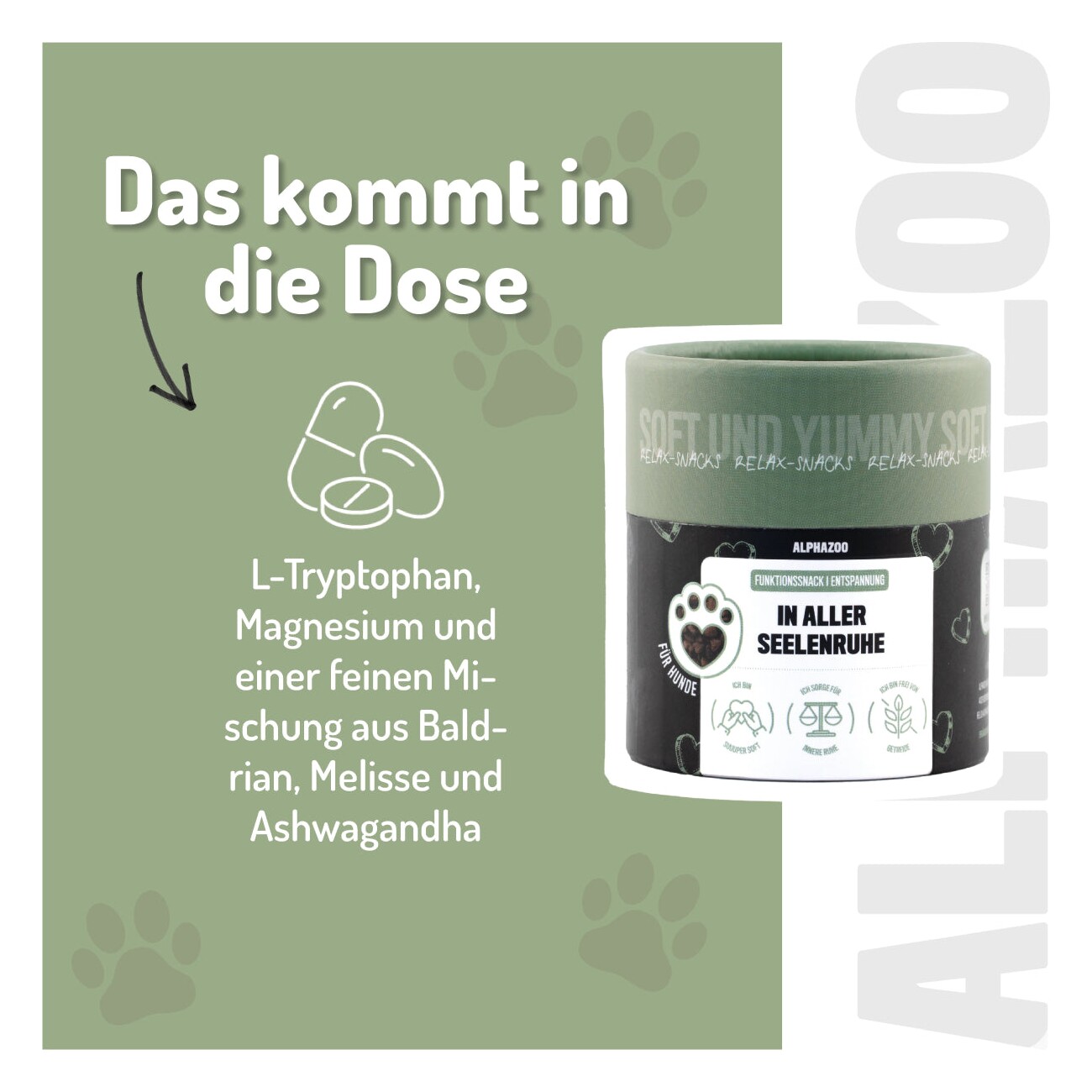 ALPHAZOO In Aller Seelenruhe 60g I Funktionssnack für Beruhigung & Stress