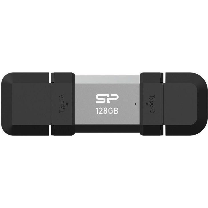Silicon Power SP128GBUC3C51V1S lecteur USB flash 128 Go USB Type-A / USB Type-C 3.2 Gen 1 (3.1 Gen 1) Noir, Argent