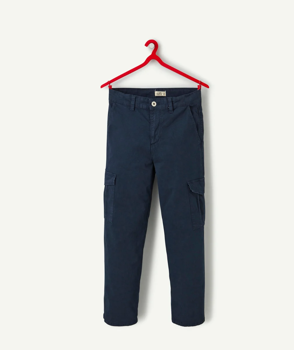 PANTALON CARGO GARÇON BLEU MARINE