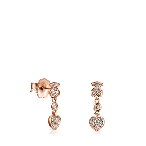 Brincos curtos em ouro rosa com diamantes Les Classiques