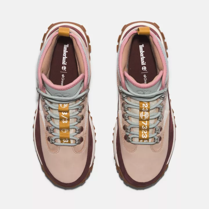 Bota de caminhada feminina Greenstride Motion 6 na cor rosa.