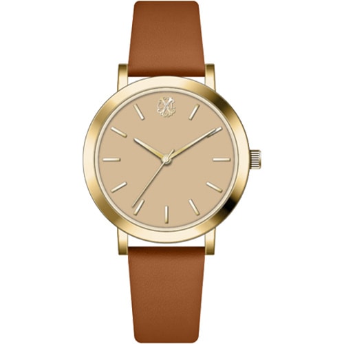 Montre à quartz - Doré &  marron