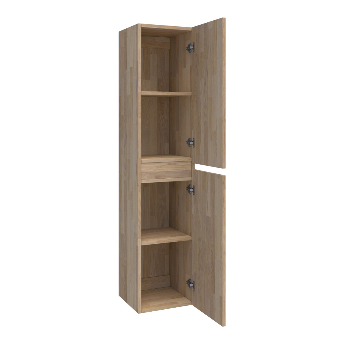 Brauer Joy hoge kast 160cm vingerlas eiken grijs