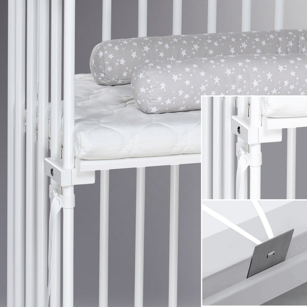 Køb babybay® Bedside Crib Hvid Varnished Boxspring Xxl Co-Sleeper Babyseng