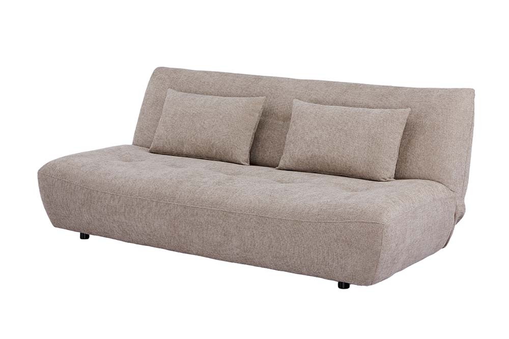 Modernes Schlafsofa ELYPSE 200cm greige Chenille 3-Sitzer Couch inkl. Kissen
