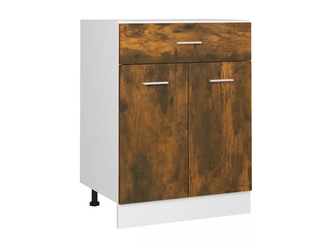 Armoire de plancher à tiroir Chêne fumé 60x46x81,5 cm
