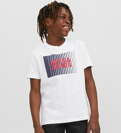 Jack & Jones T-Shirt - Noos - JjeCorp - Weiß m. Print