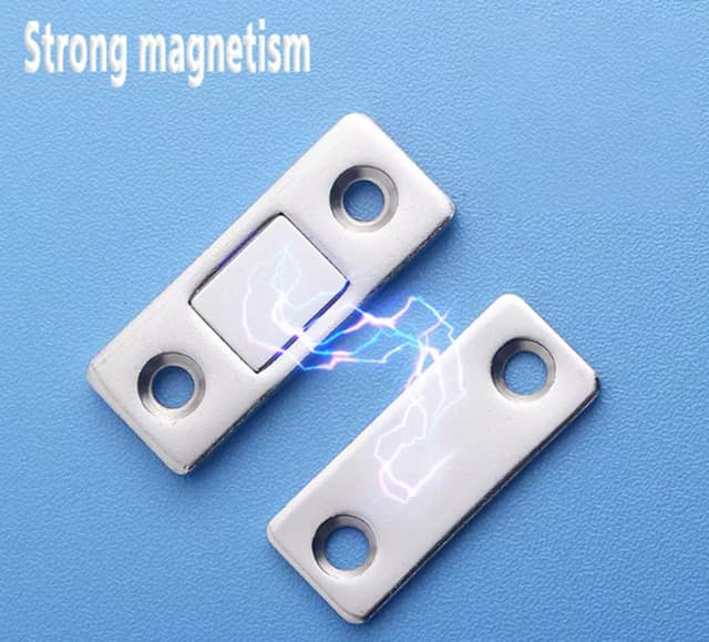 Magnetisk lås / usynlig magnetisk dørlås 2 sæt Rustfrit stål Sort