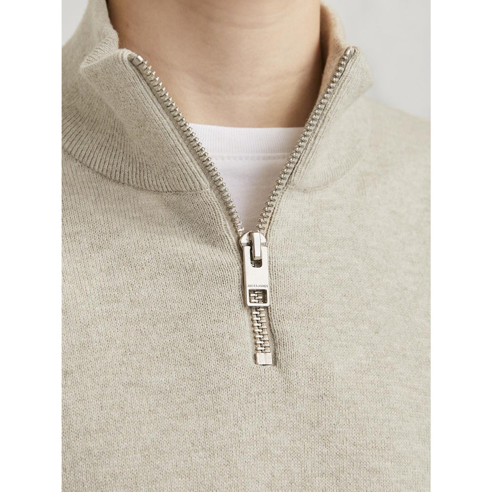 Køb Jack & Jones Junior Oatmeal Melange Jjeemil Strik Half Zip Noos Jnr