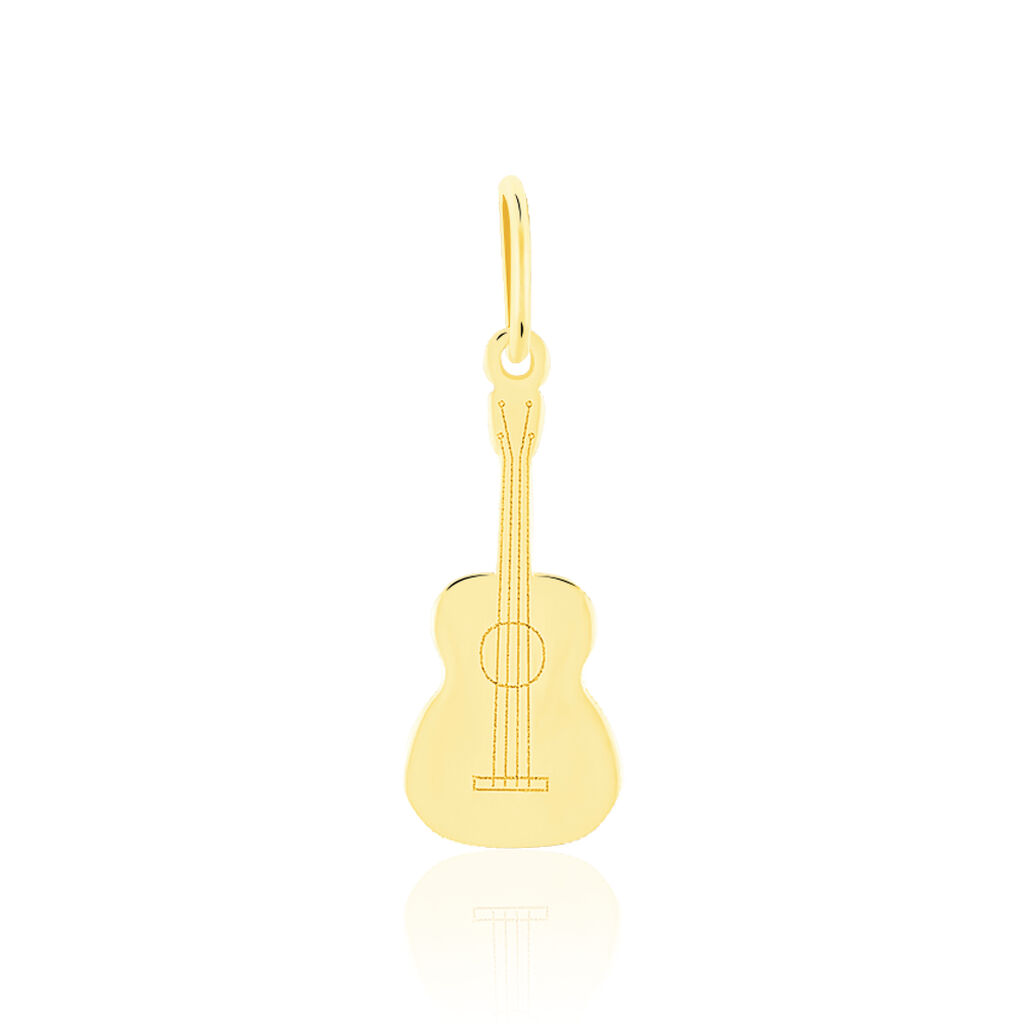 Pendentif Fatema Musique Guitare Or Jaune
