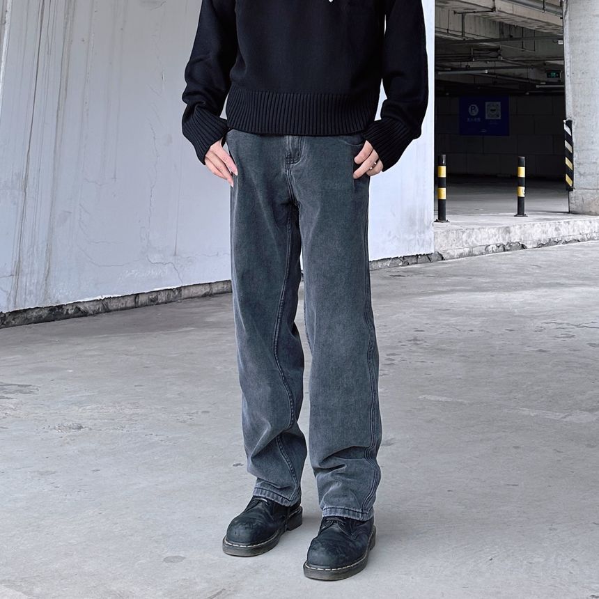 DragonRoad - Jeans met rechte pijpen en middelhoge taille