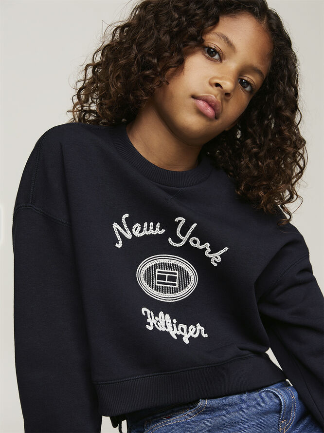 Tommy Hilfiger HILFIGER NY EMBROIDERED CREWNECK Desert sky