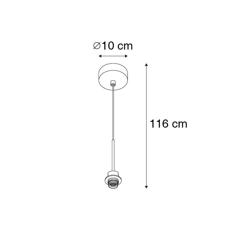 Moderne hanglamp brons met zwarte kabel - Combi 1