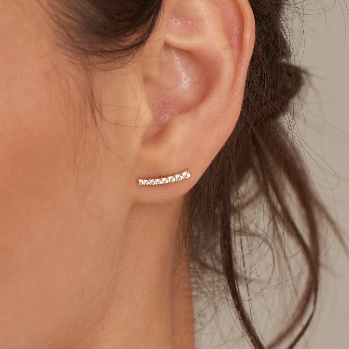 Boucles d'oreilles puces Ania Haie Glam Crawler dorées