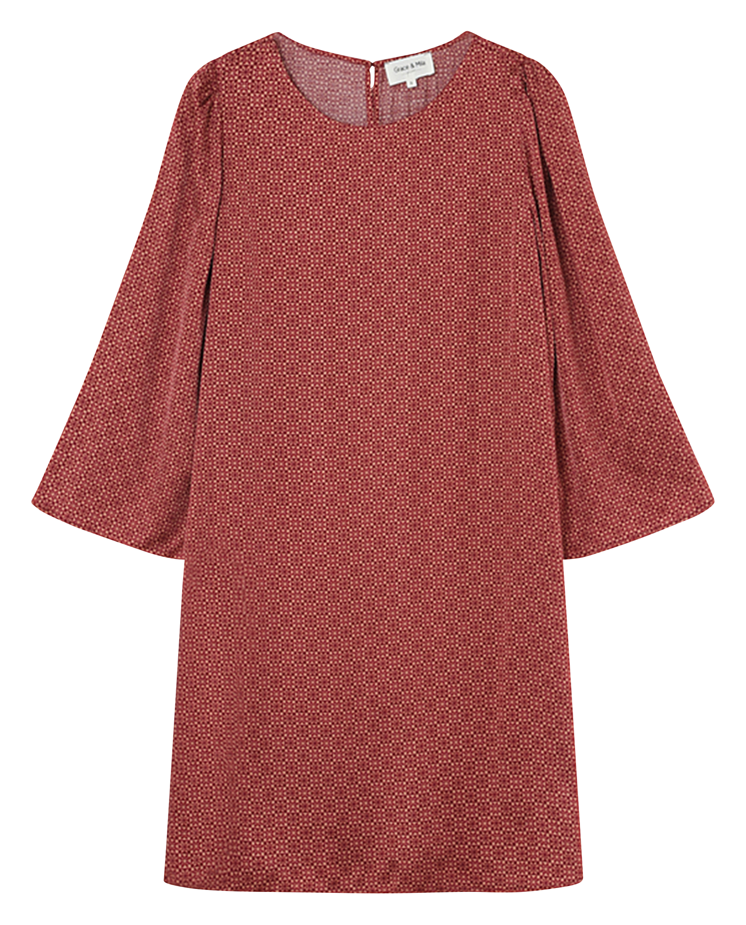 LUCIE - Robe col rond imprimée | Doré